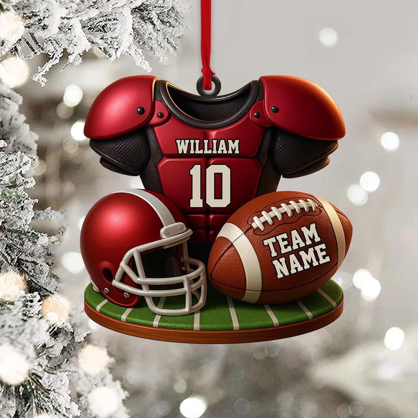 Football Team Christmas, Home Decor, Christmas Ornament, Personalized Ornament