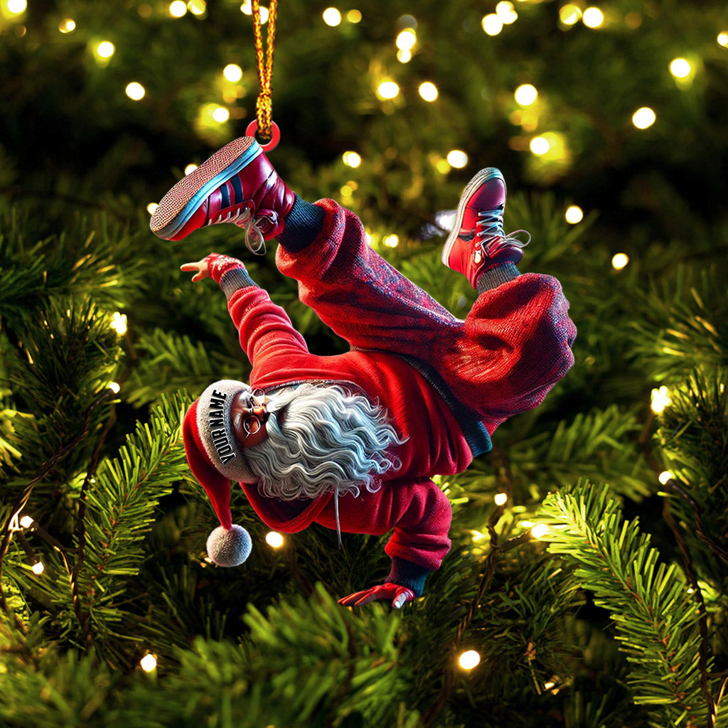 Break Dance Santa Home Decor Christmas Ornament, Personalized Ornament