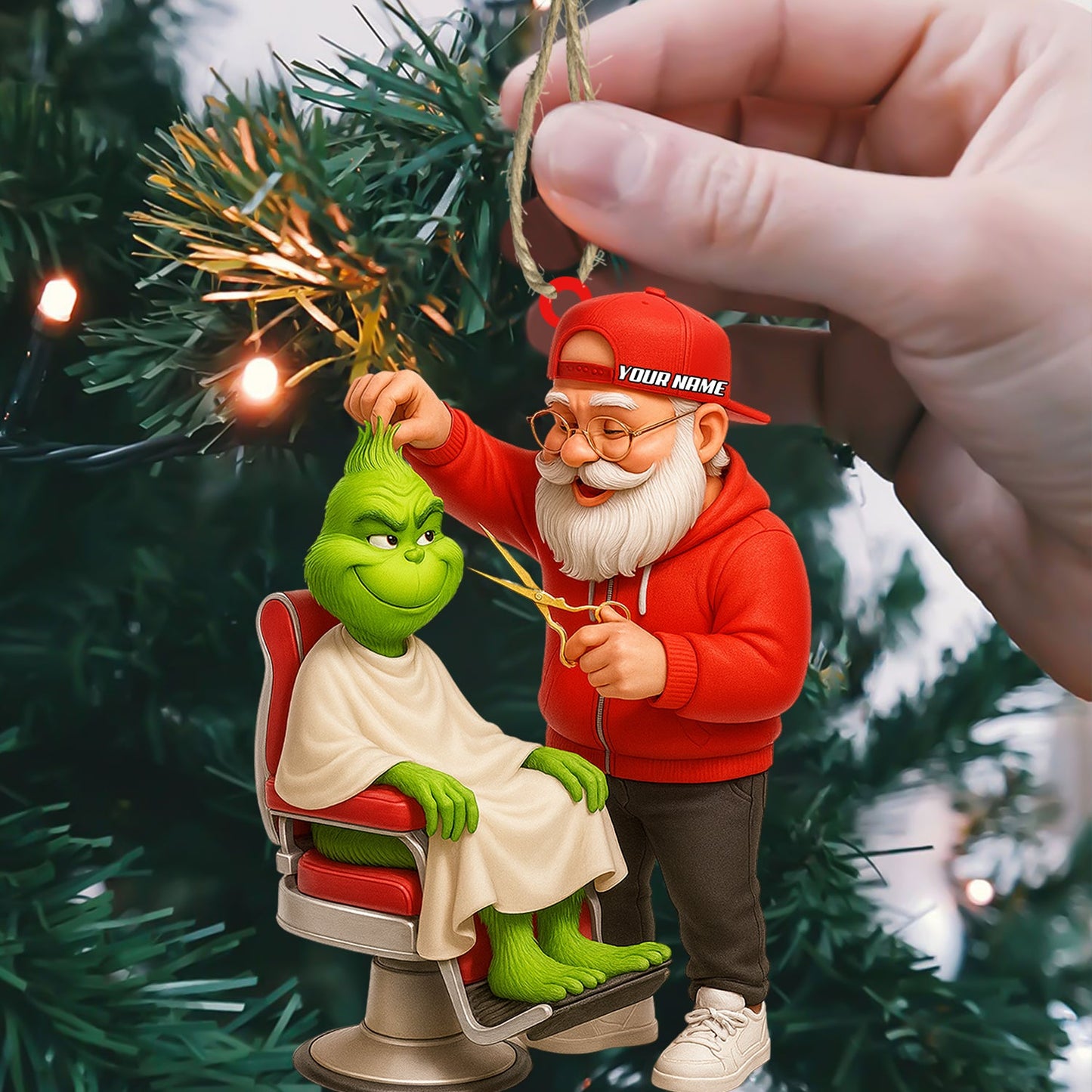 Santa Barber Christmas, Home Decor, Christmas Ornament, Personalized Ornament