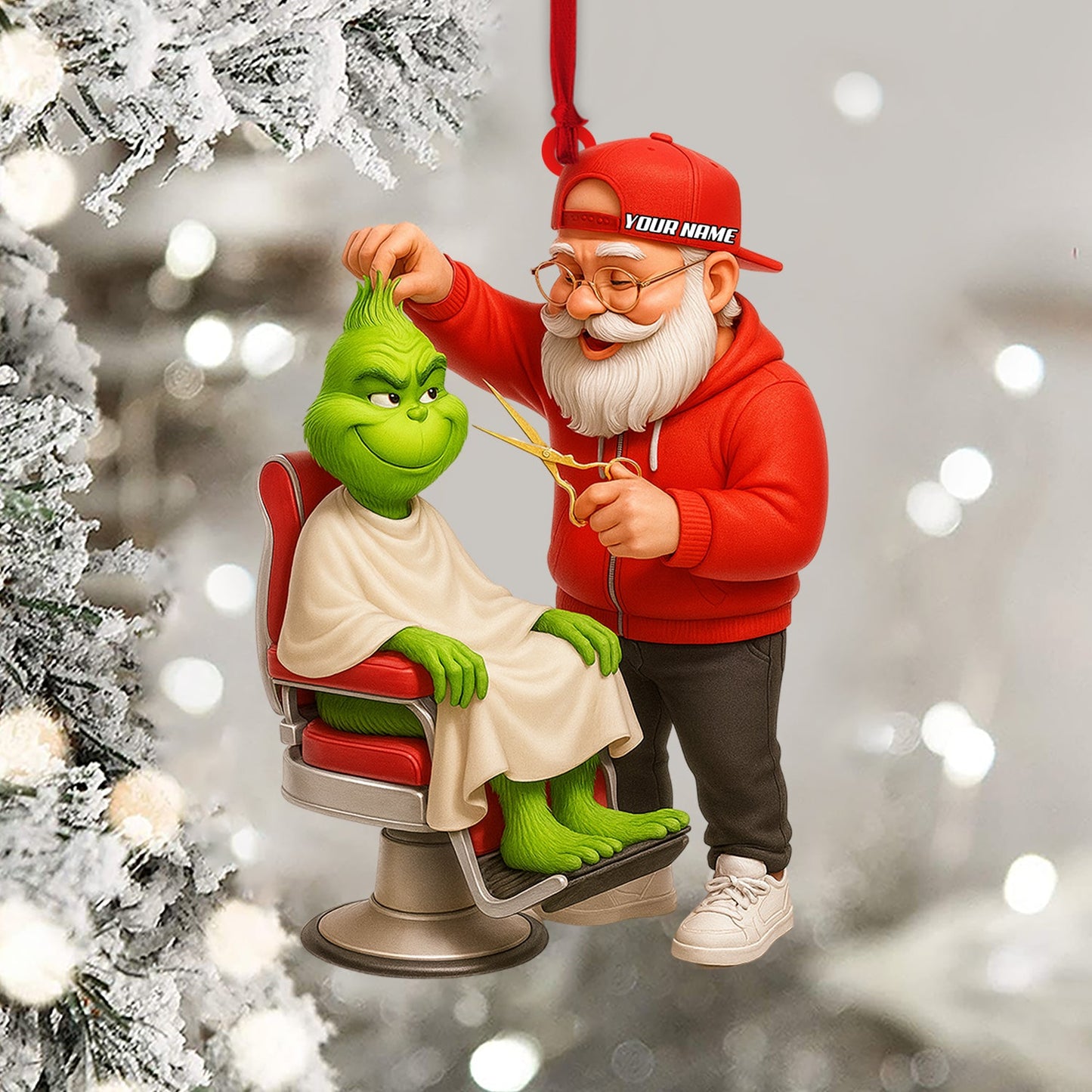 Santa Barber Christmas, Home Decor, Christmas Ornament, Personalized Ornament