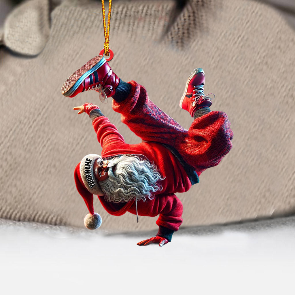 Break Dance Santa Home Decor Christmas Ornament, Personalized Ornament