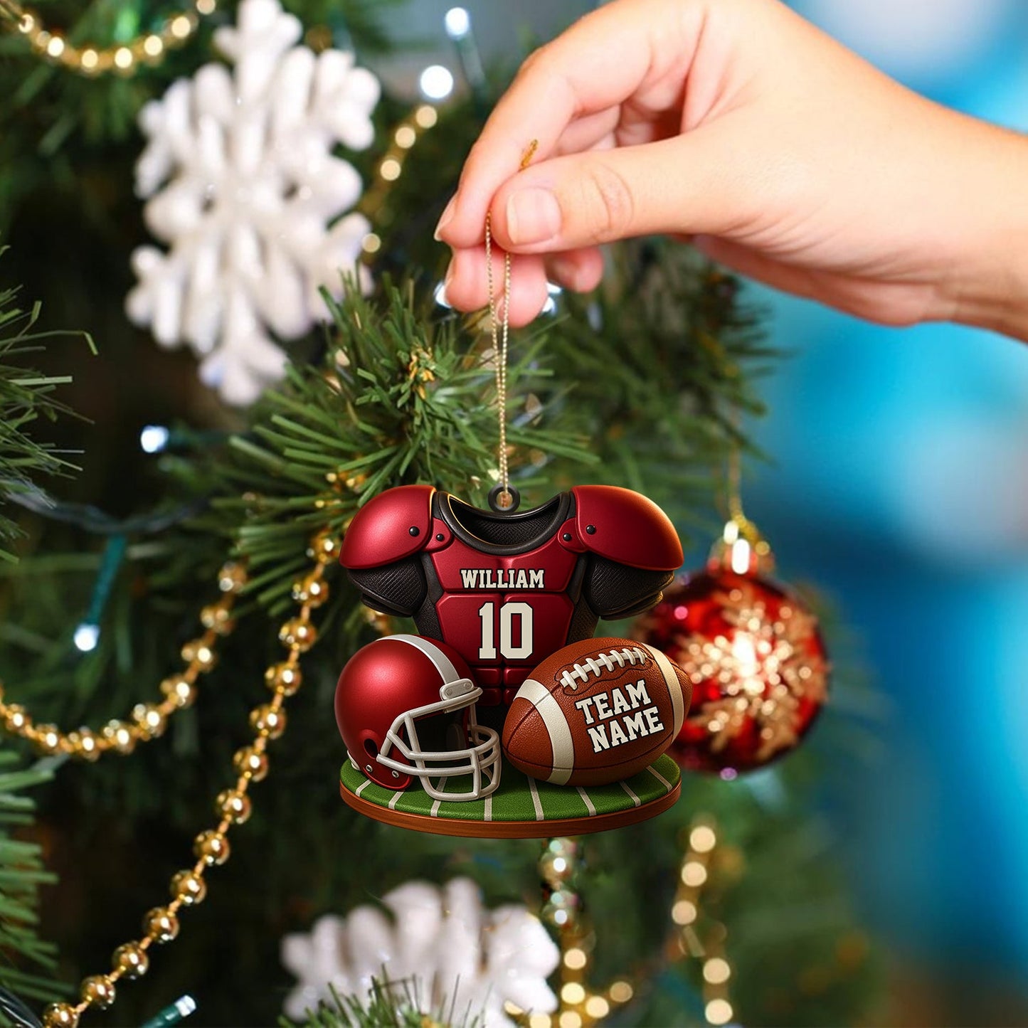 Football Team Christmas, Home Decor, Christmas Ornament, Personalized Ornament