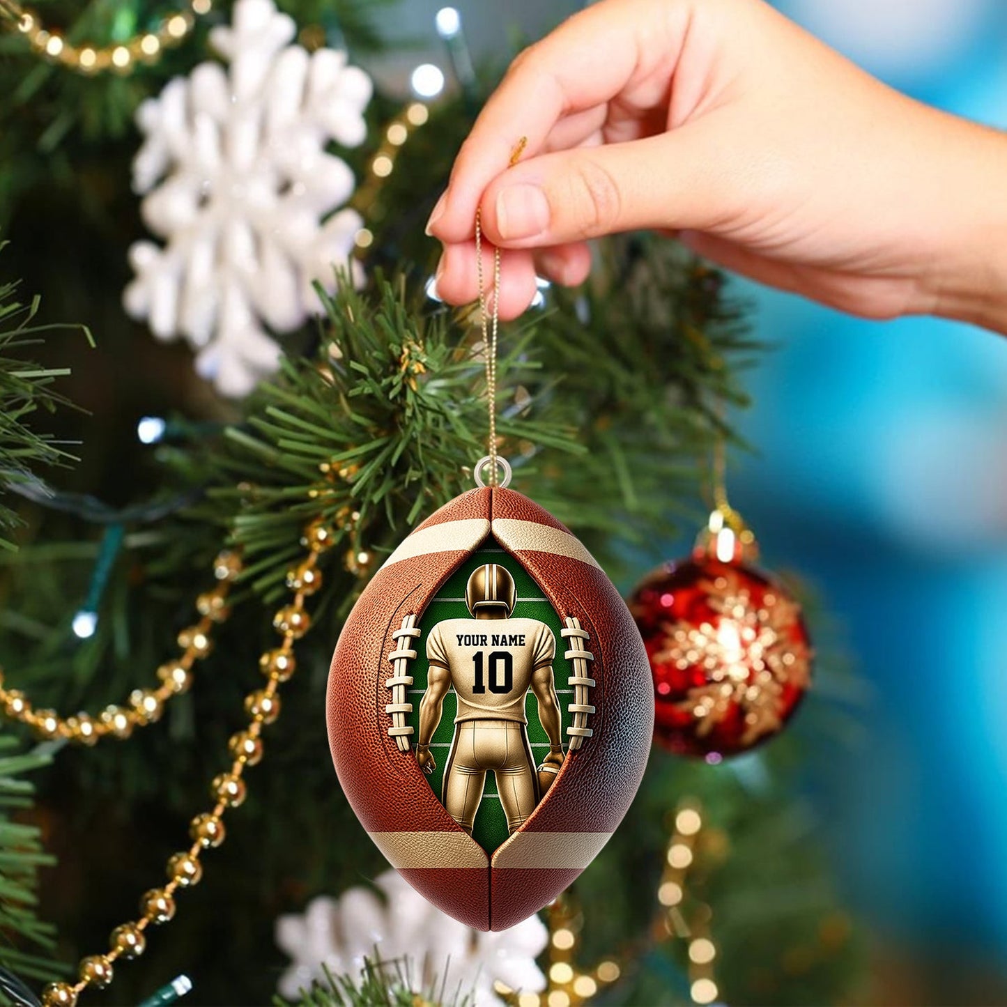 Football Christmas, Home Decor, Christmas Ornament, Personalized Ornament