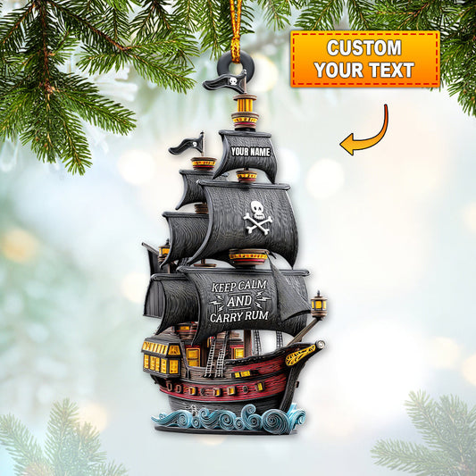 Keep Calm And Carry Rum, Home Decor, Christmas Ornament, Personalized Ornament