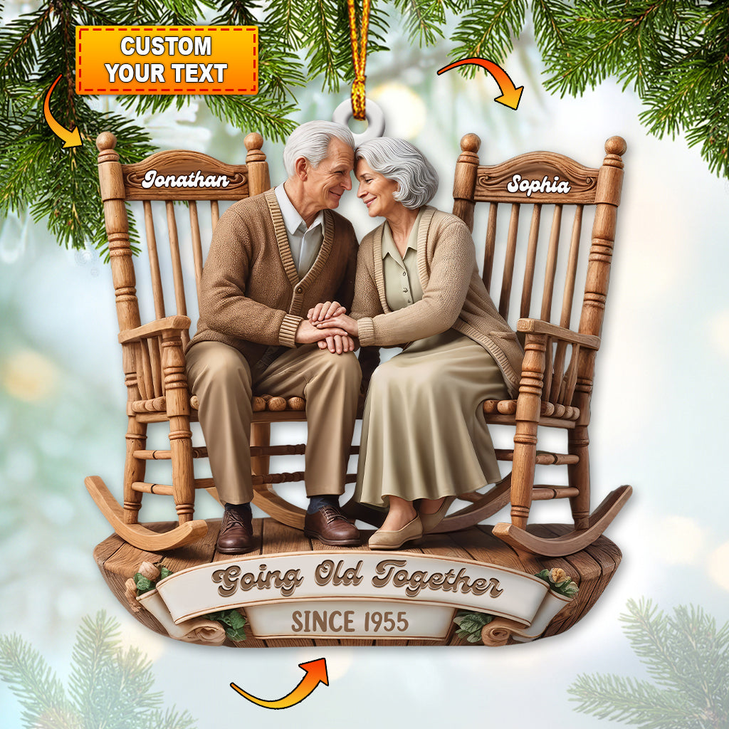 Growing Old Together Couple, Home Decor, Christmas Ornament, Personalized Ornament