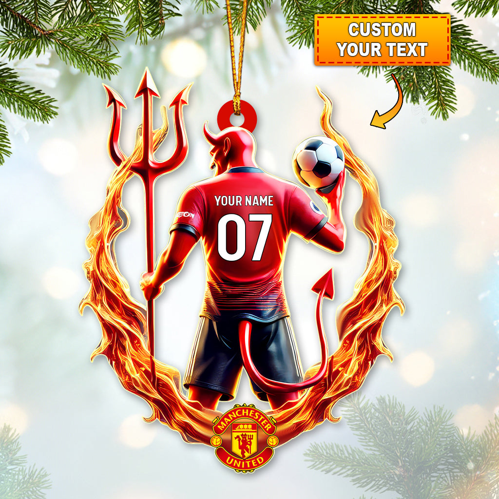 Custom Name Manchester United Ornament, Christmas Gift for Football Lover