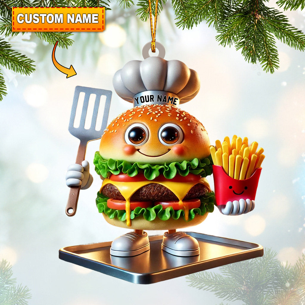 Fast Food Home Decor Christmas Ornament, Personalized Ornament