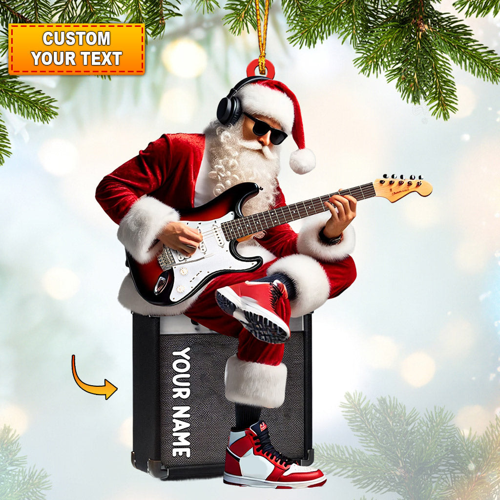 Santa Street Musician Home Decor Christmas Ornament, Personalized Ornament