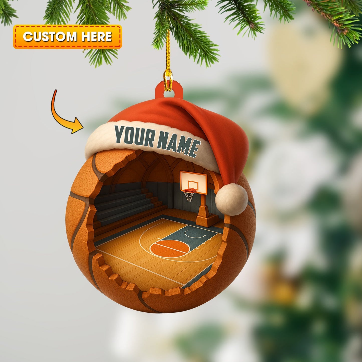 Christmas Basketball Lover, Home Decor, Christmas Ornament, Personalized Ornament