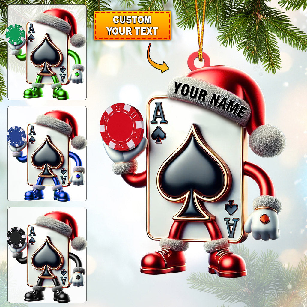 Poker Home Decor Christmas Ornament, Personalized Ornament