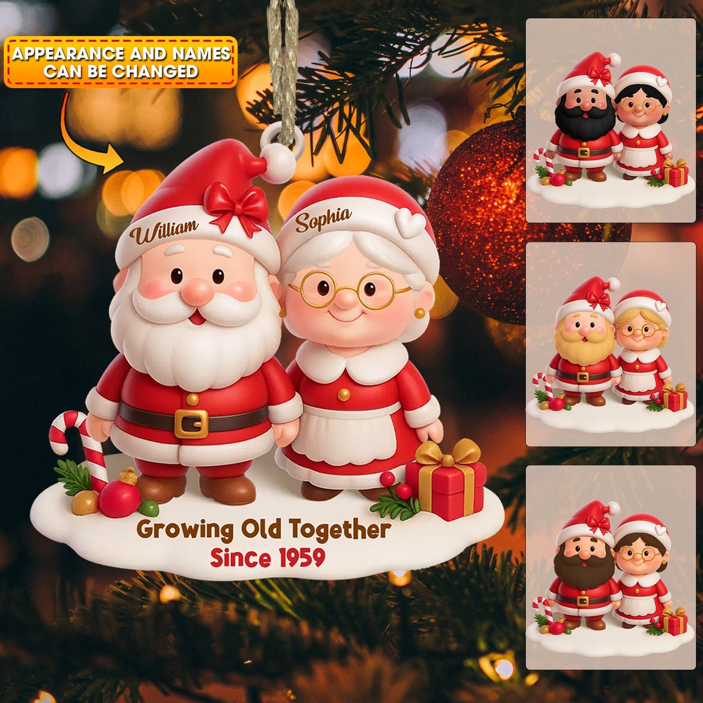 Growing Old Together Christmas, Home Decor, Christmas Ornament, Personalized Ornament