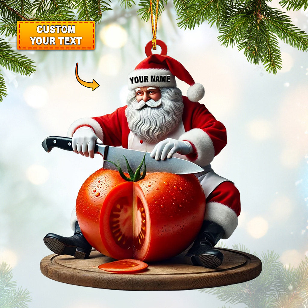 Chef Santa Home Decor Christmas Ornament, Personalized Ornament