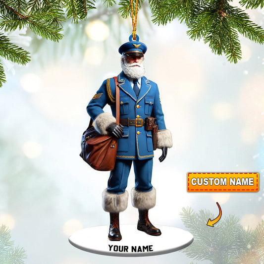 Merry Christmas Santa Captain Home Decor Christmas Ornament, Personalized Ornament