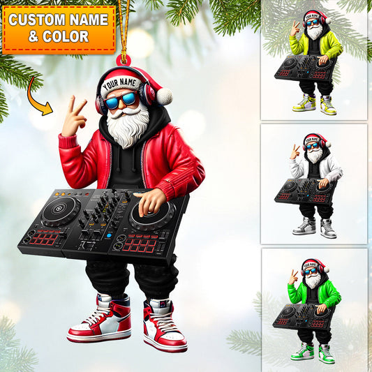 Santa DJ Home Decor Christmas Ornament, Personalized Ornament