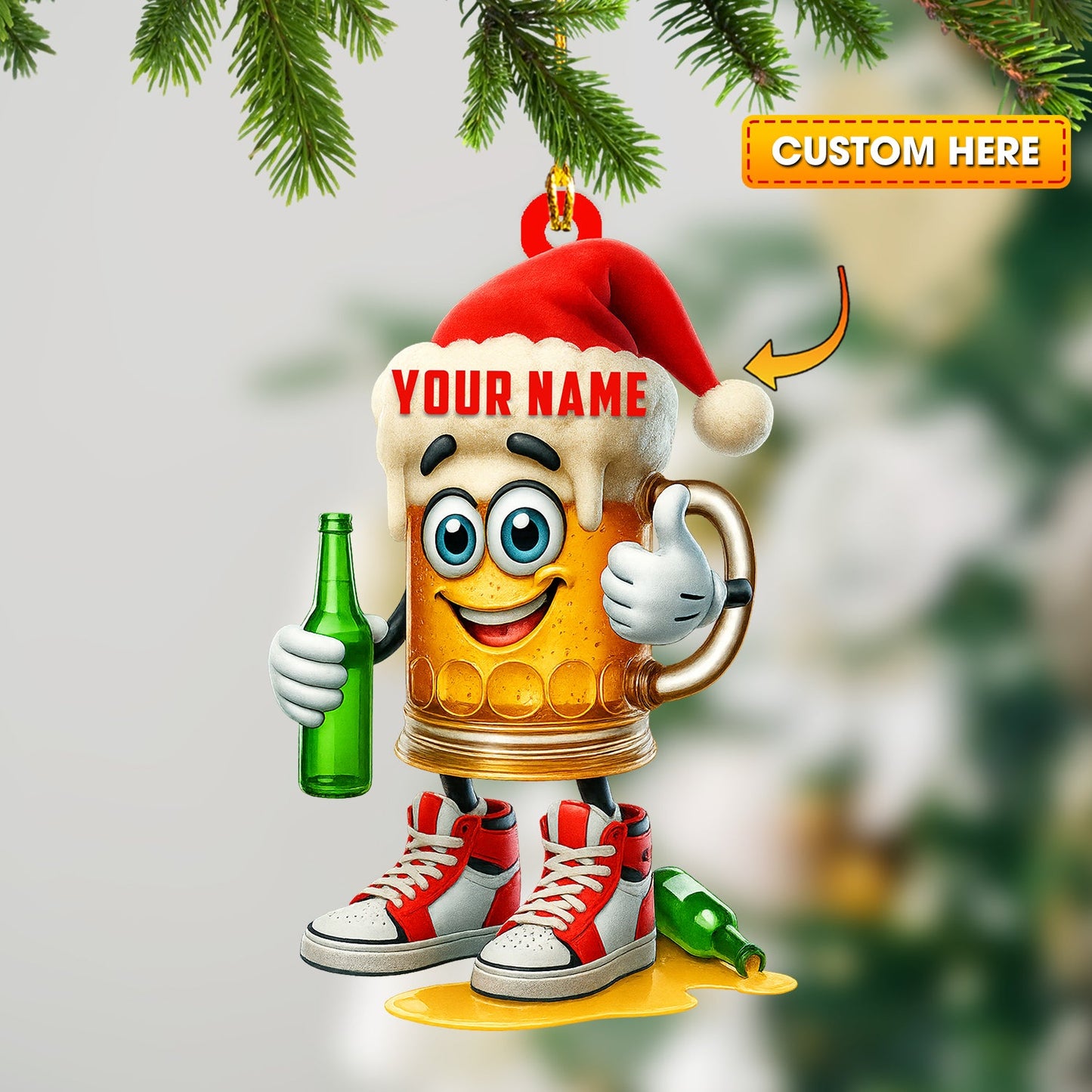 Christmas Beer, Home Decor, Christmas Ornament, Personalized Ornament