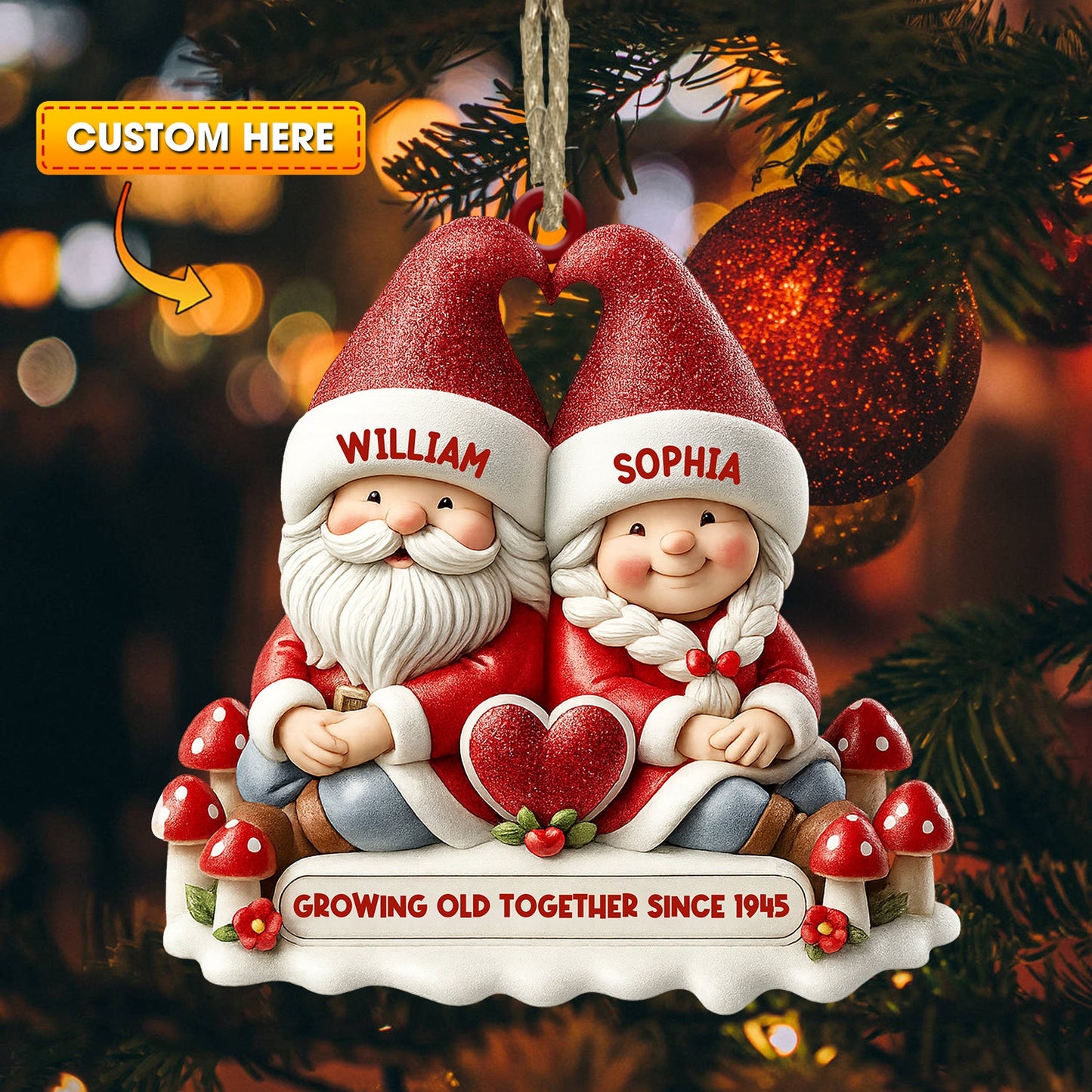 Growing Old Together Christmas, Home Decor, Christmas Ornament, Personalized Ornament