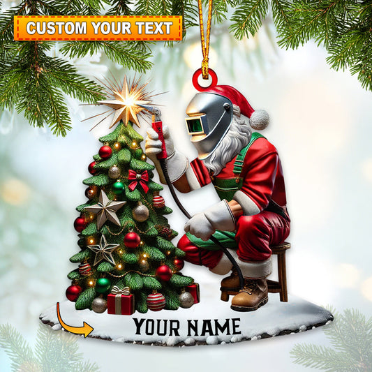 Santa The Welder Home Decor Christmas Ornament, Personalized Ornament