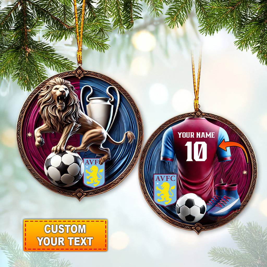 Custom Name AVFC Ornament, Christmas Gift for Football Lover