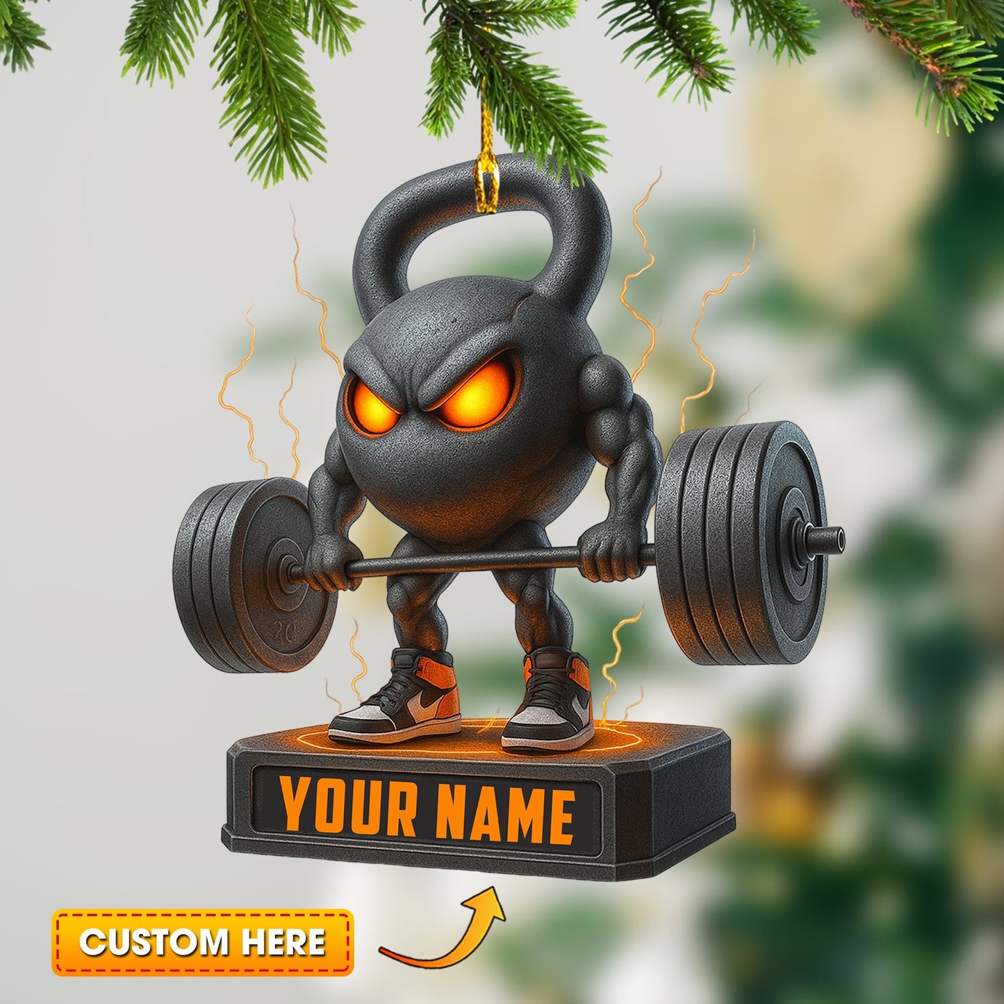 Weightlifting, Home Decor, Christmas Ornament, Personalized Ornament