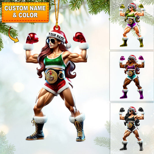 Strong Woman Home Decor Christmas Ornament, Personalized Ornament
