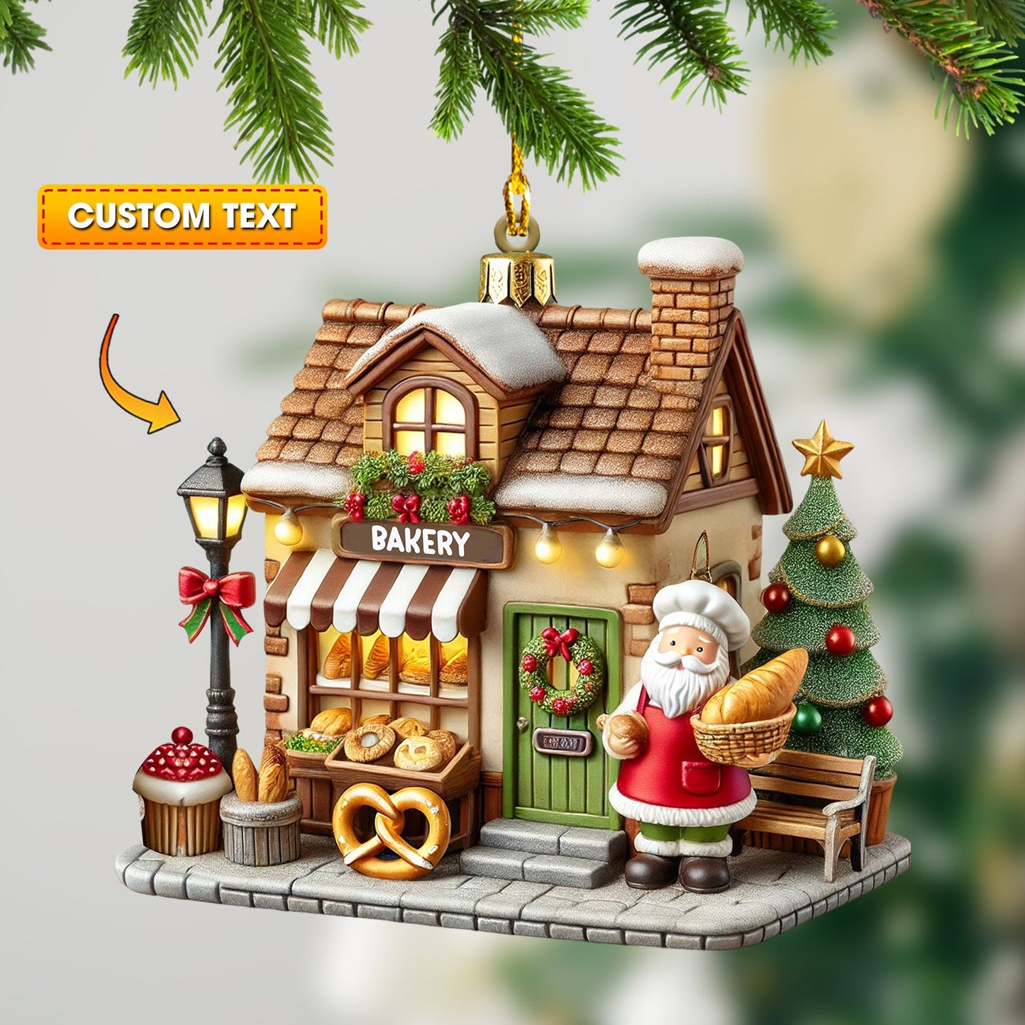 Christmas Bakery Shop Home Decor Christmas Ornament, Personalized Ornament