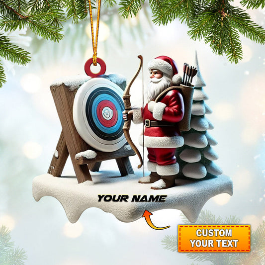 Santa Archery Home Decor Christmas Ornament, Personalized Ornament