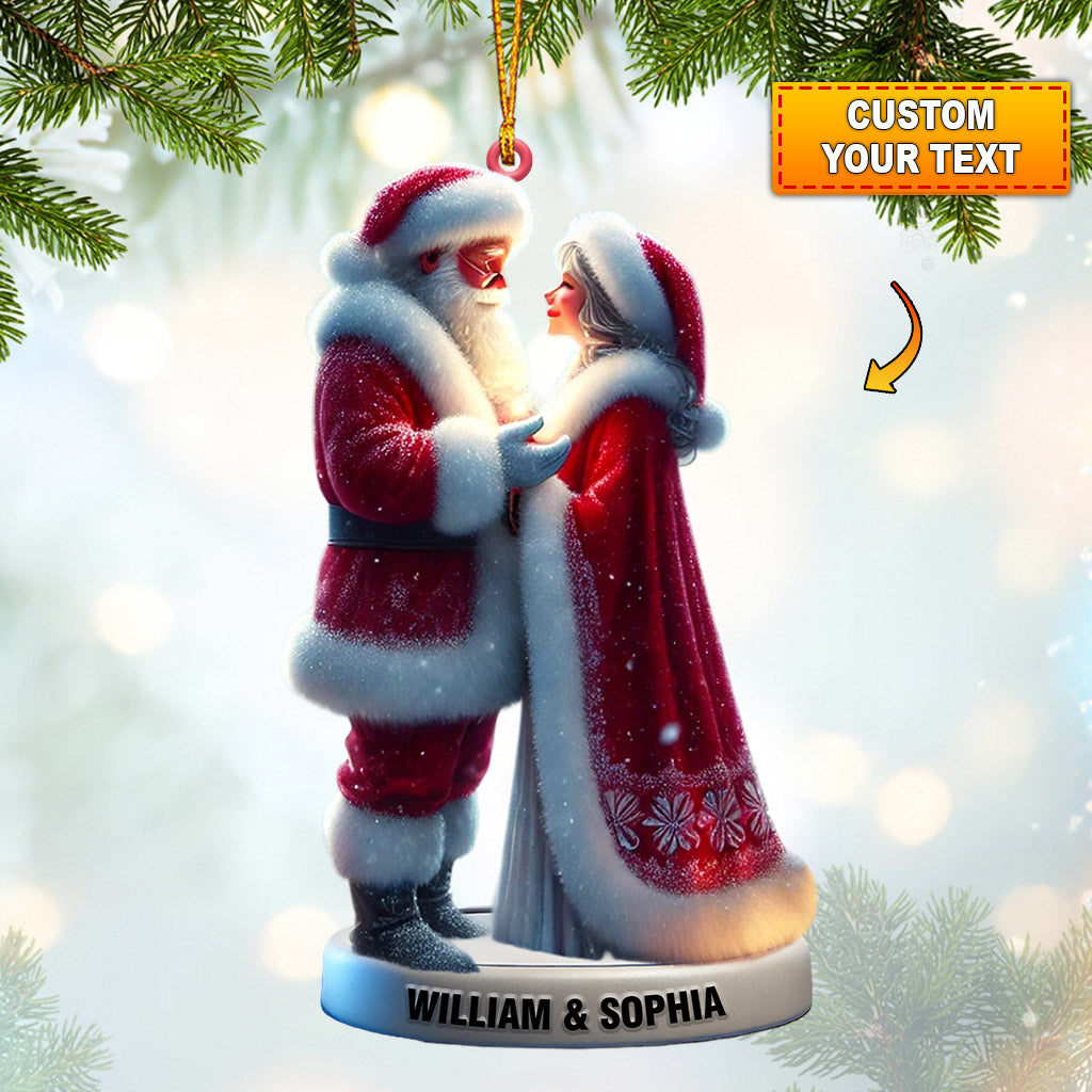 Santa Couple Christmas Ornament, Personalized Ornament