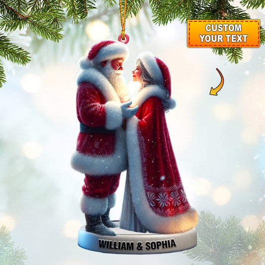 Santa Couple Christmas Ornament, Personalized Ornament