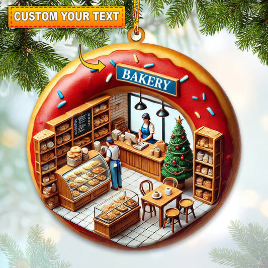 Christmas Donut Bakery Home Decor Christmas Ornament, Personalized Ornament