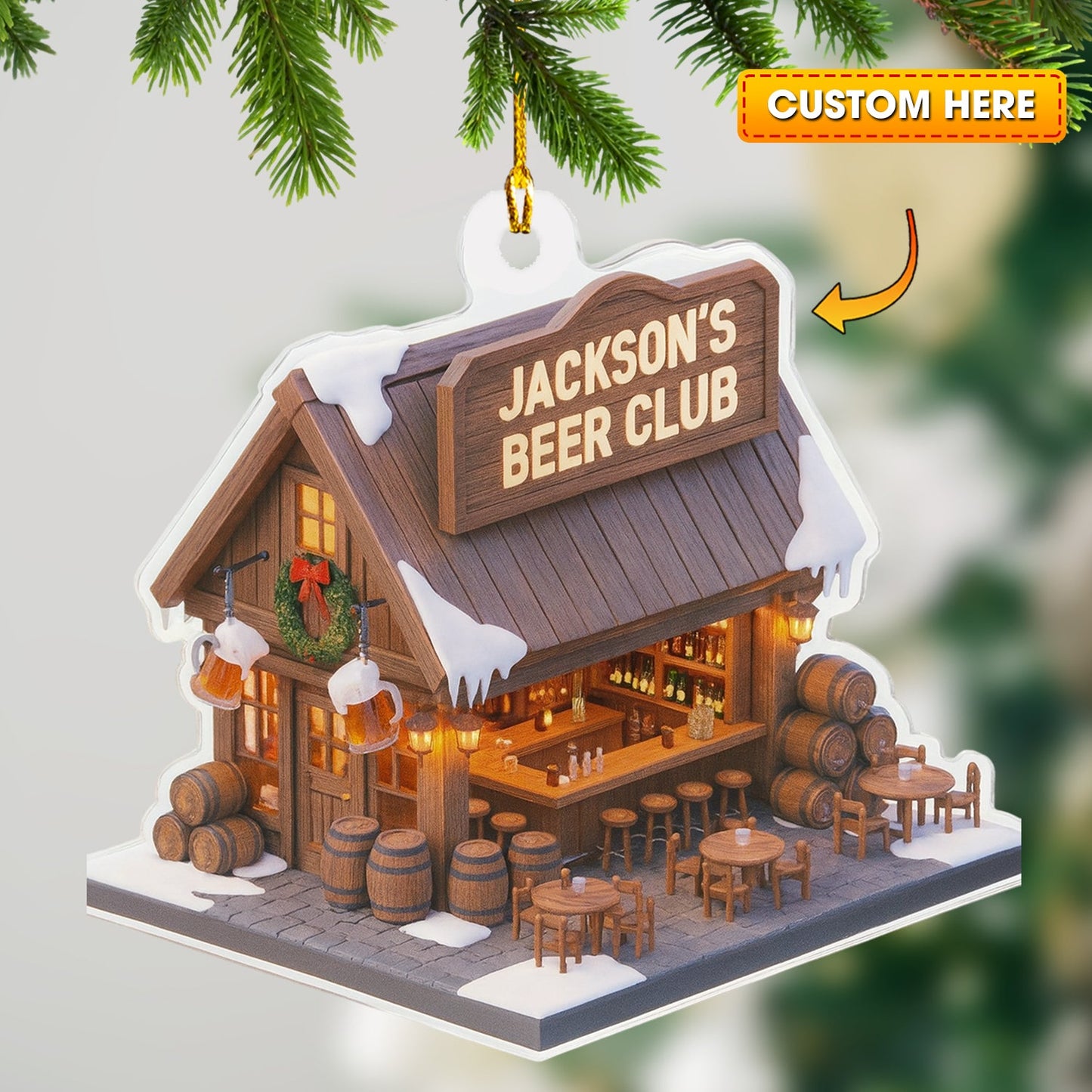Beer Club, Home Decor, Christmas Ornament, Personalized Ornament