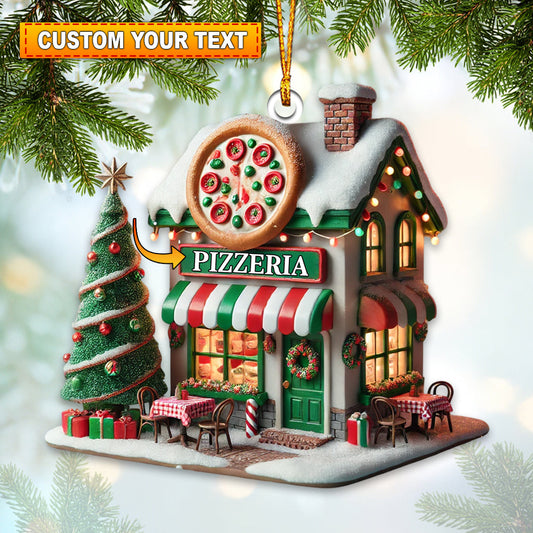 Pizzeria Home Decor Christmas Ornament, Personalized Ornament