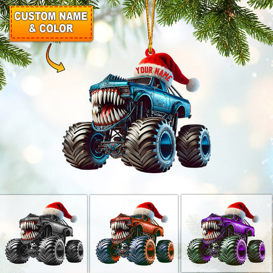 Monster Truck Home Decor Christmas Ornament, Personalized Ornament