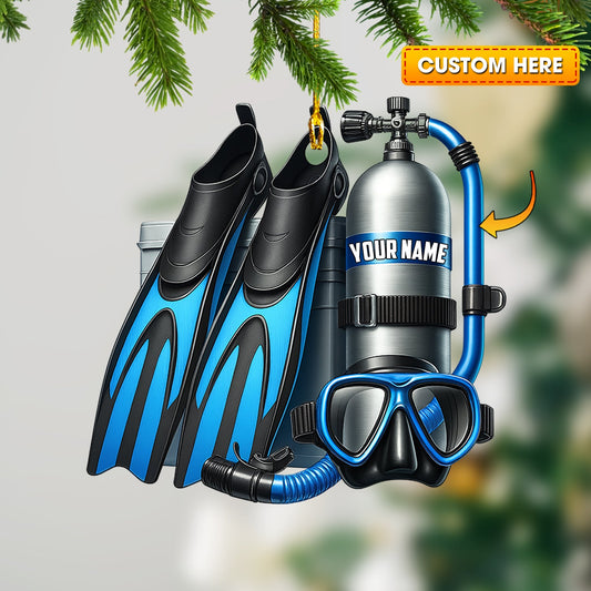 Christmas Diving, Home Decor, Christmas Ornament, Personalized Ornament