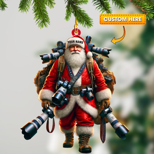 Photographer Santa Home Decor Christmas Ornament, Personalized Ornament