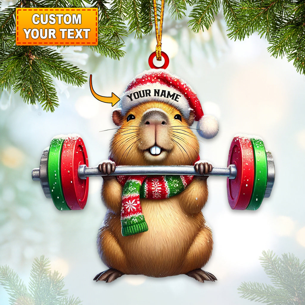 Strong Hamster Home Decor Christmas Ornament, Personalized Ornament