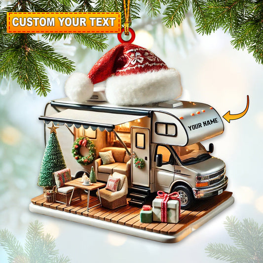 Camping Car Home Decor Christmas Ornament, Personalized Ornament