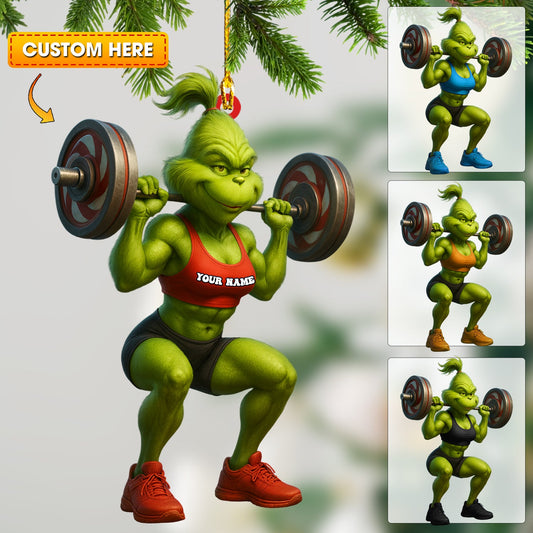 Lady Weightlifting, Home Decor, Christmas Ornament, Personalized Ornament