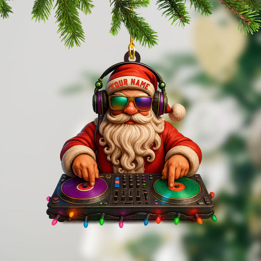 Santa DJ Christmas, Home Decor, Christmas Ornament, Personalized Ornament