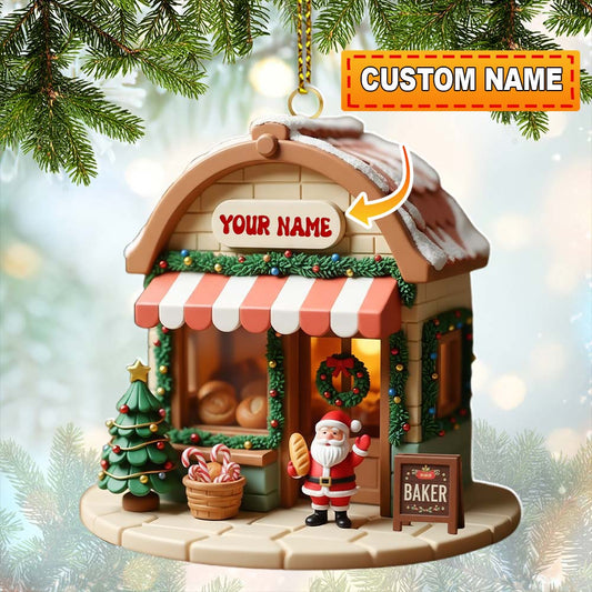 Santa Baker, Home Decor, Christmas Ornament, Personalized Ornament