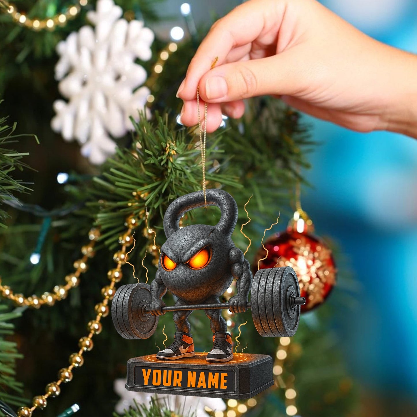 Weightlifting, Home Decor, Christmas Ornament, Personalized Ornament