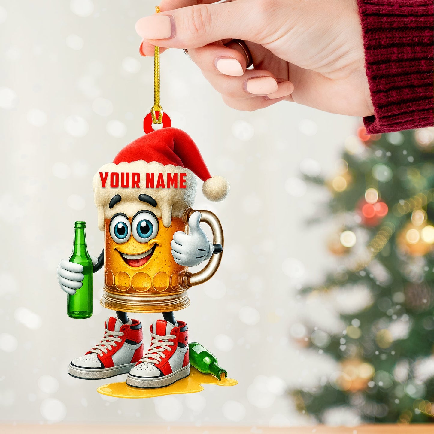 Christmas Beer, Home Decor, Christmas Ornament, Personalized Ornament