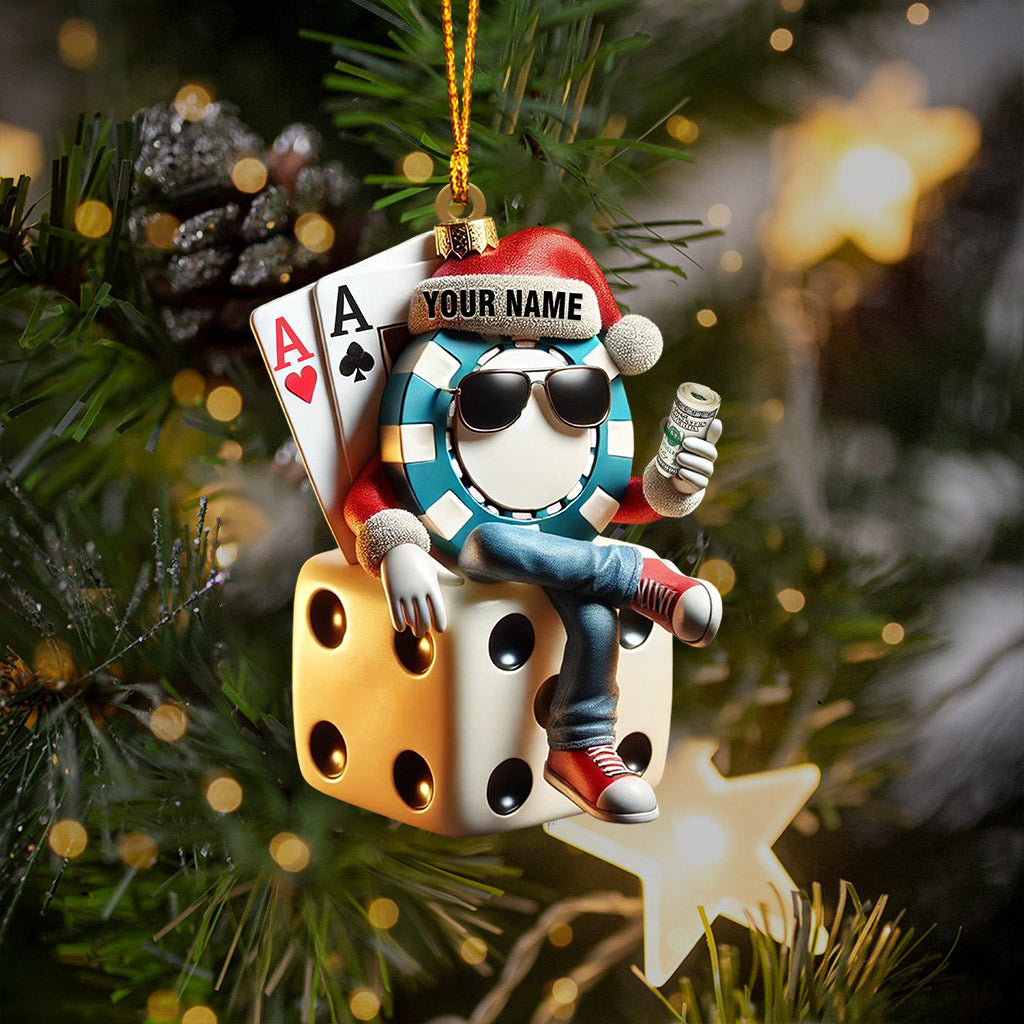 Dice Home Decor Christmas Ornament, Personalized Ornament