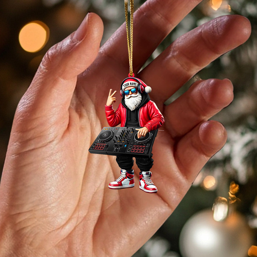 Santa DJ Home Decor Christmas Ornament, Personalized Ornament