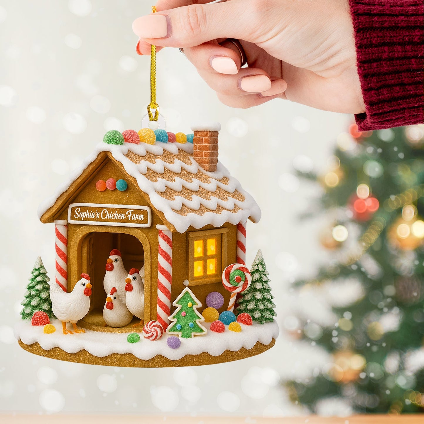 Chicken Farm, Home Decor, Christmas Ornament, Personalized Ornament