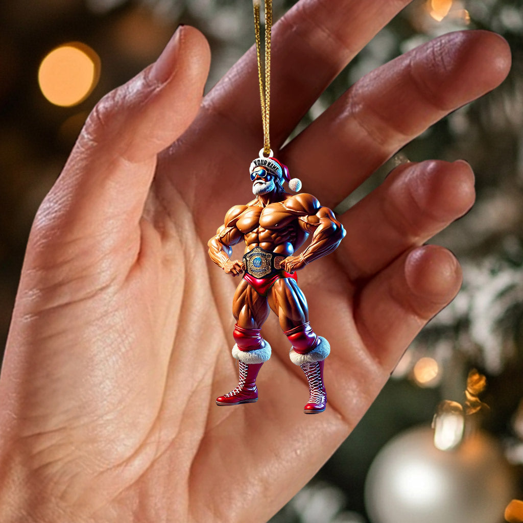 Strong Santa Home Decor Christmas Ornament, Personalized Ornament