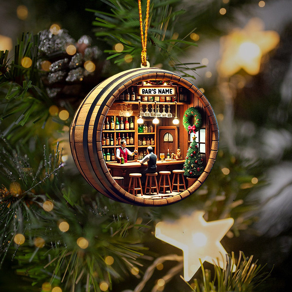 Bar Home Decor Christmas Ornament, Personalized Ornament