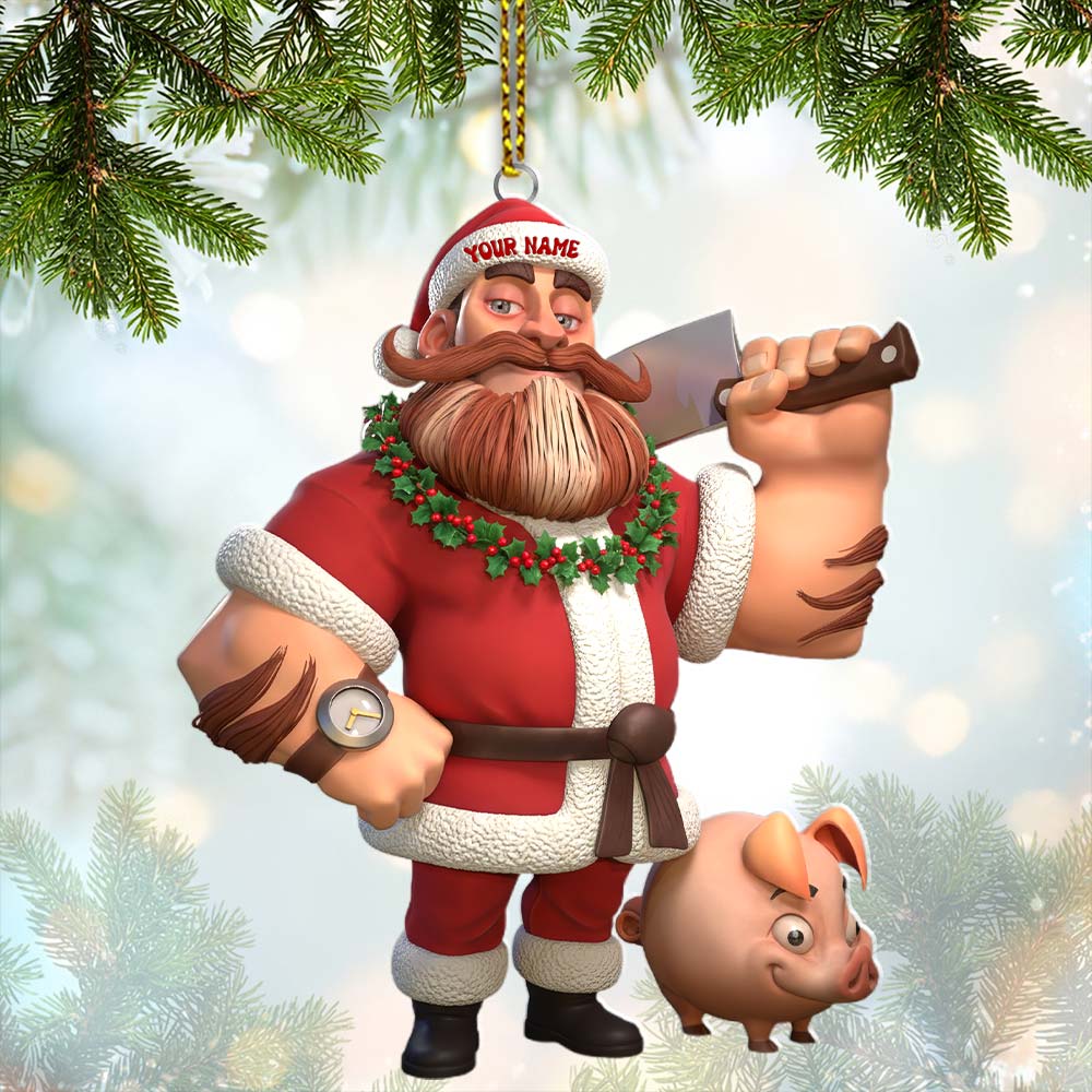 Christmas Butcher Home Decor, Christmas Ornament, Personalized Ornament