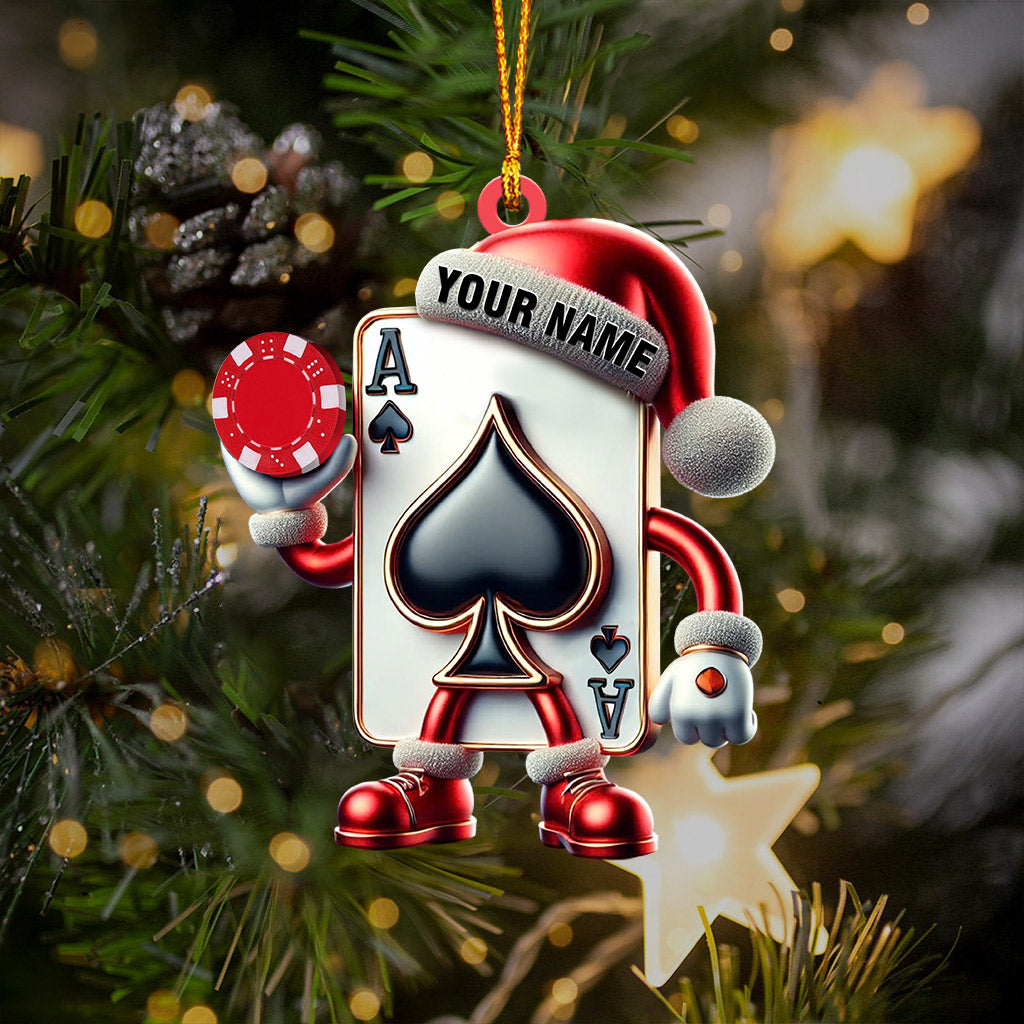 Poker Home Decor Christmas Ornament, Personalized Ornament