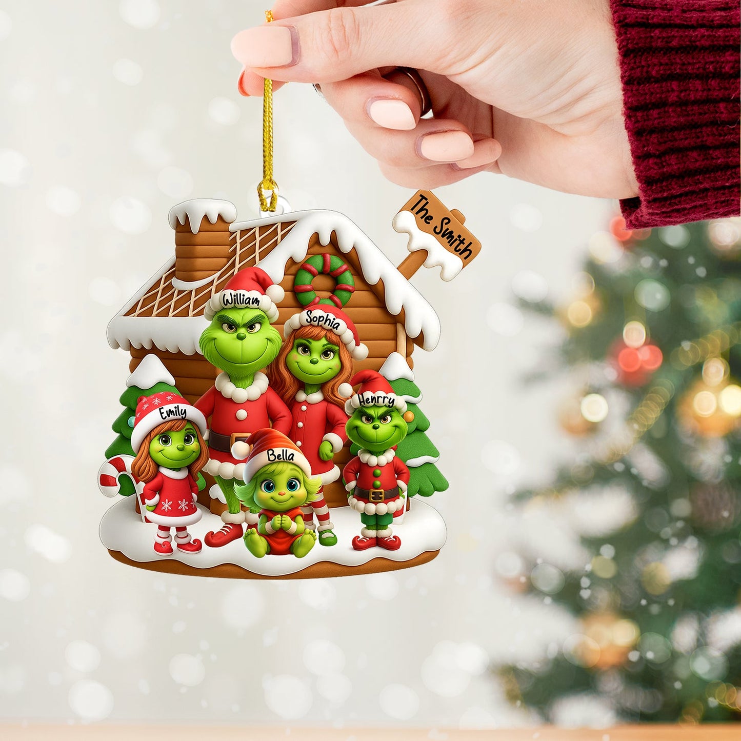 ELF Family Christmas, Home Decor, Christmas Ornament, Personalized Ornament