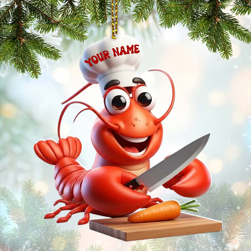 Seafood Chef, Lobster, Home Decor, Christmas Ornament, Personalized Ornament